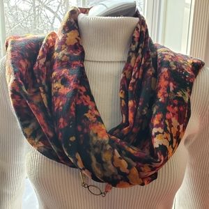 NEW Aqua Multi-Color Print Scarf